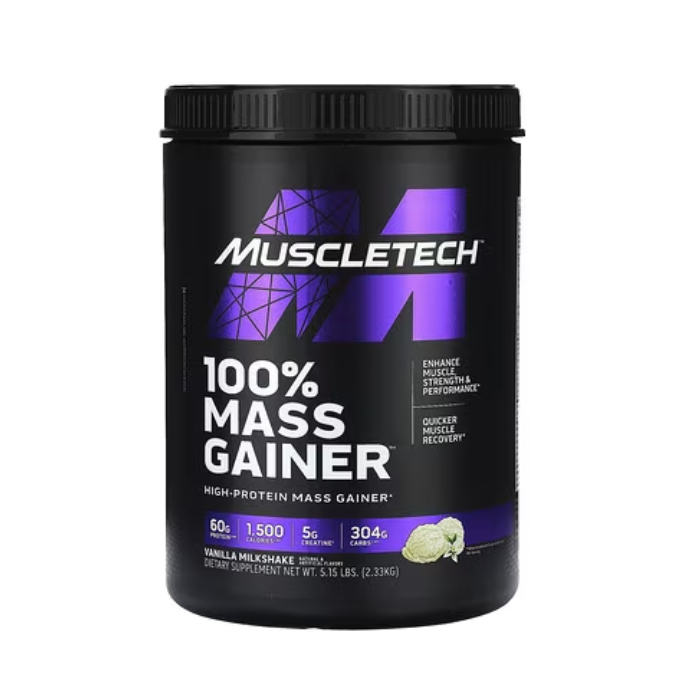 MuscleTech, 100% Mass Gainer, Vanilla Milkshake 5.15 Lbs