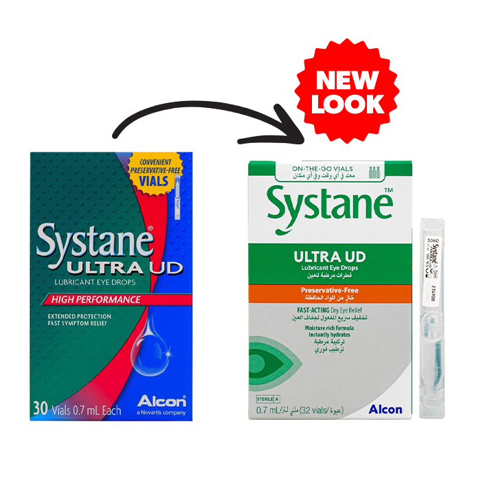 Systane Ultra U.D. Lubricant Eye Drops, Preservative-Free Vials - Fast Dry Eye Relief & Long-Lasting Hydration – 32x0.7ml