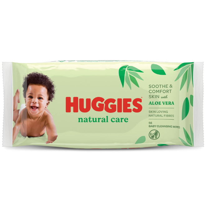 مناديل Huggies مبللة للاطفال بالصبار - 56 قطعة