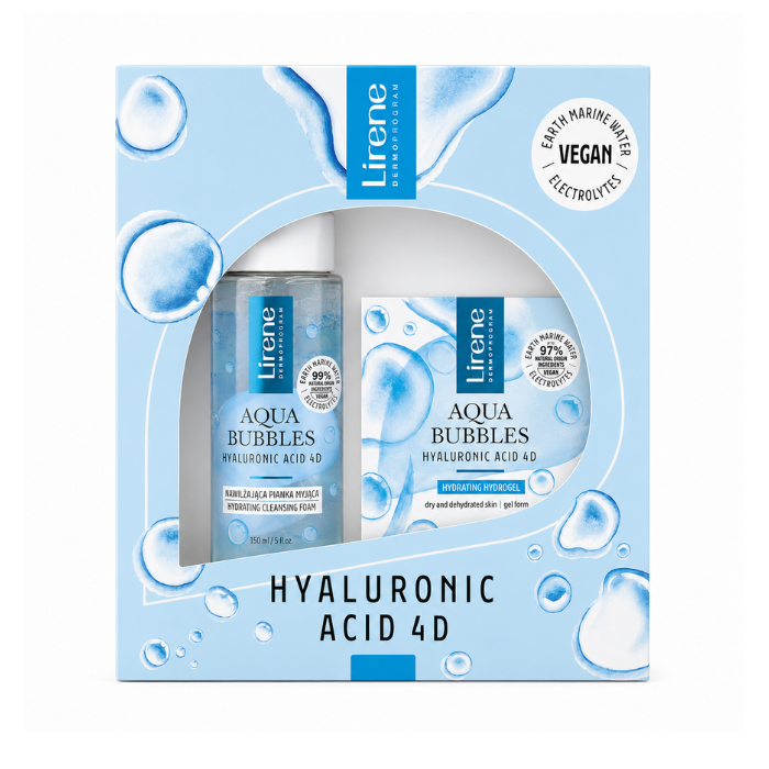 Lirene Aqua Bubbles HA 4D Hydro-Gel 50ml + Foam 150ml