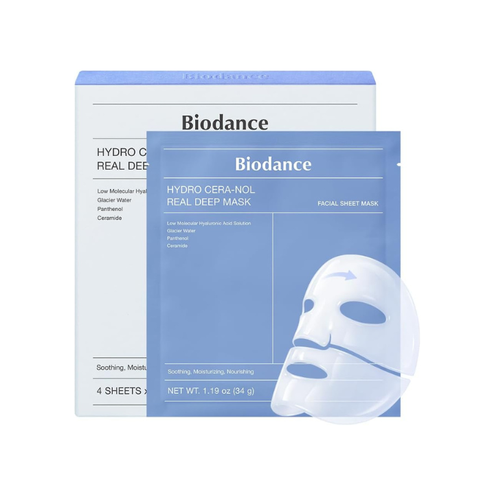 Biodance Hydro Cera-Nol Real Deep Hydrogel Sheet Mask, Barrier Repair, Soothing, 34g