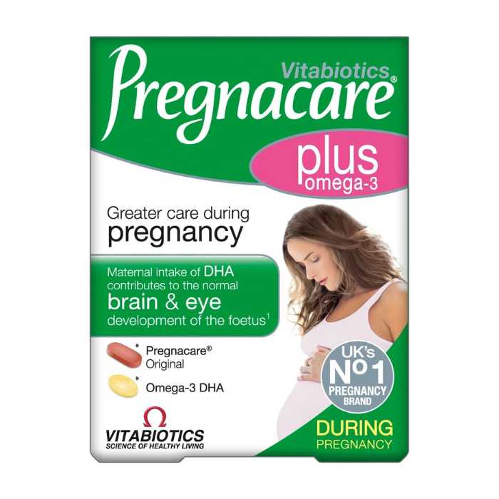 Vitabiotics Pregnacare Plus Omega-3 Prenatal Vitamins, Folic Acid, DHA & Multinutrient Tablets 56s