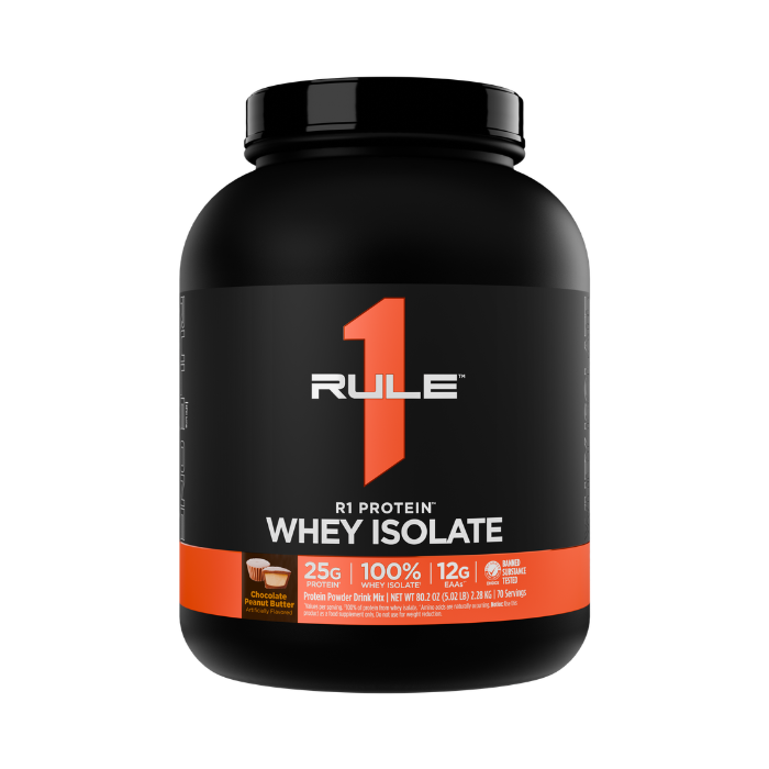 Rule 1 Whey Isolate Chocolate Peanut Butter, 25g Protein, 70 Servings, 5.02lb