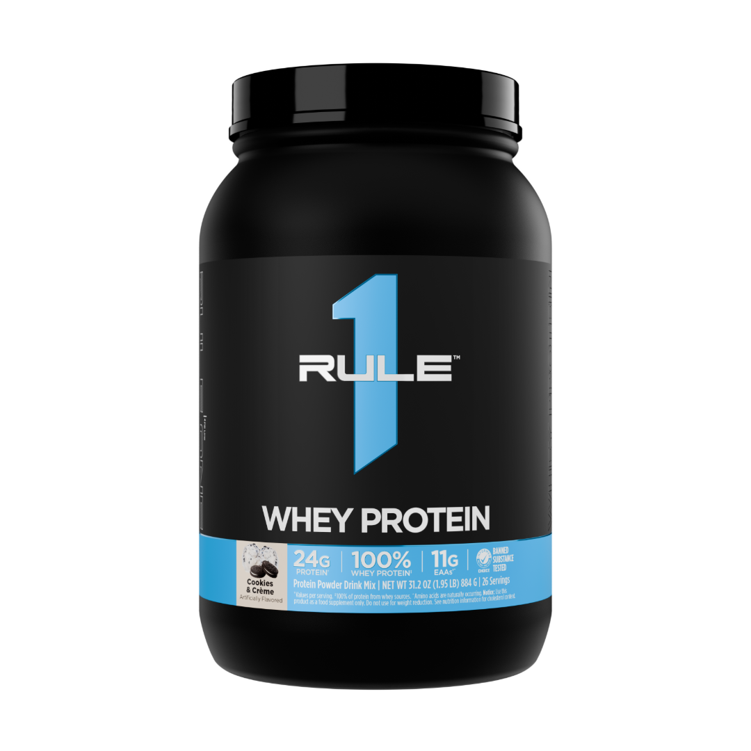 Rule 1 Whey Blend Protein Powder Cookies & Cream, Whey Concentrate & Isolate Formula, 26 Servings 1.98lb