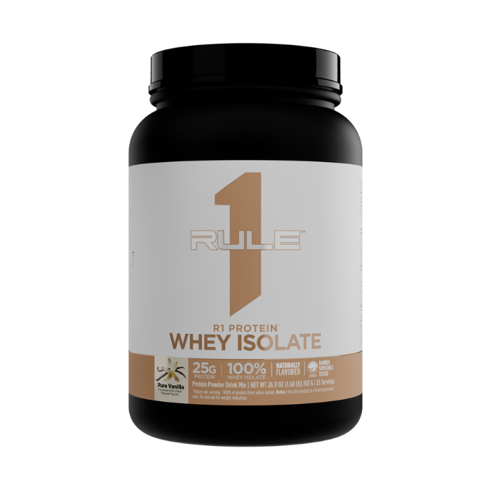 Rule 1 Naturally Flavored Whey Isolate Protein, Pure Vanilla Creme, 1.68lb