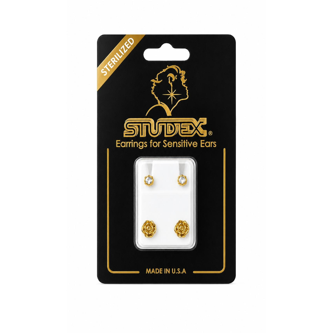 Studex Gold Plated Regular Hearlite Crystal Card R502Y4