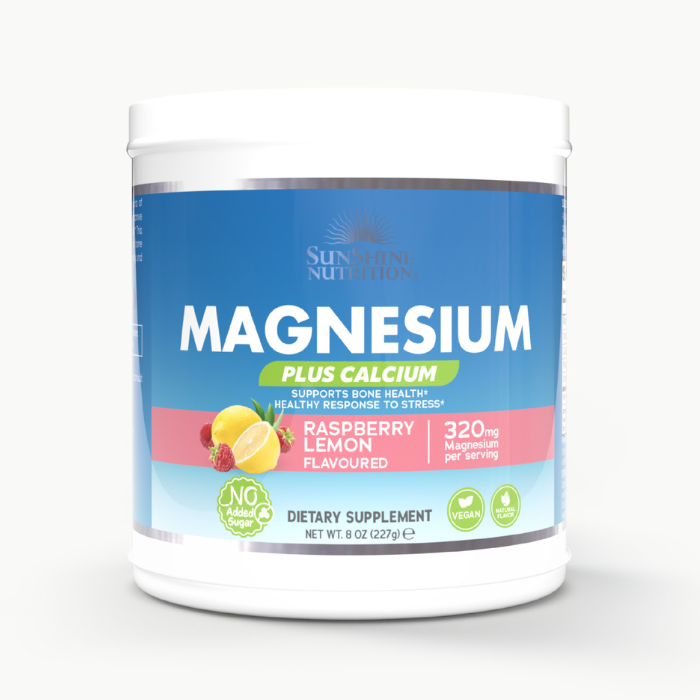 Sunshine Nutrition Magnesium + Calcium Raspberry Lemon 8oz
