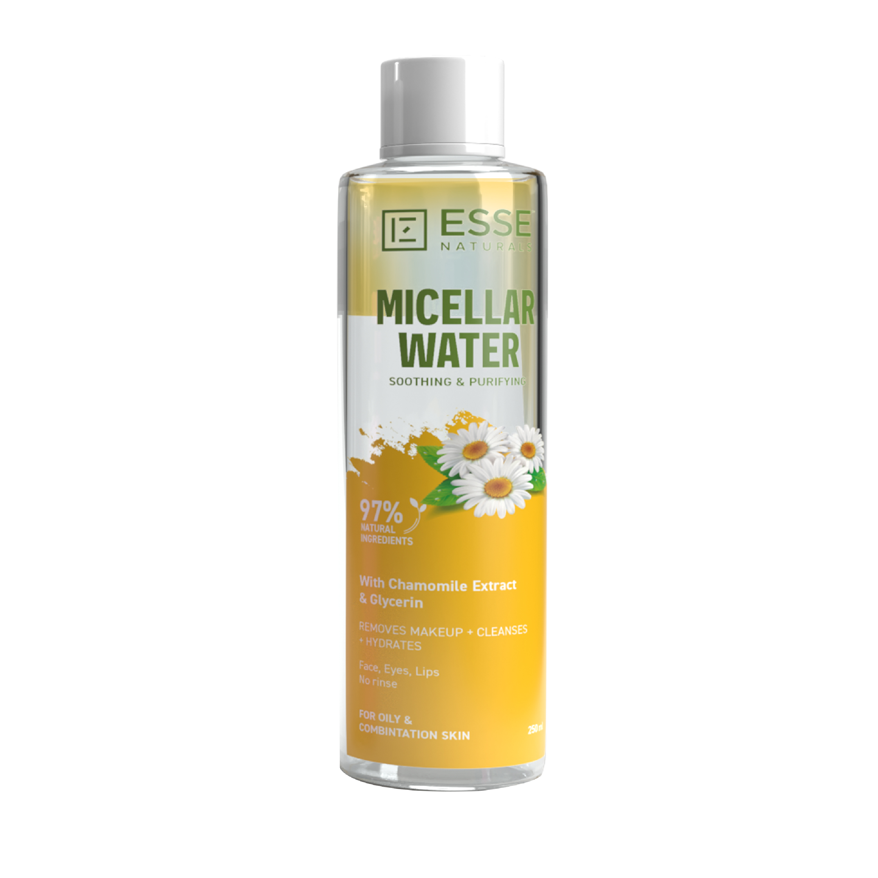 Esse Beauty Micellar Water Soothing & Purifying, Gentle Makeup Remover for Oily and Combination Skin, 250ml