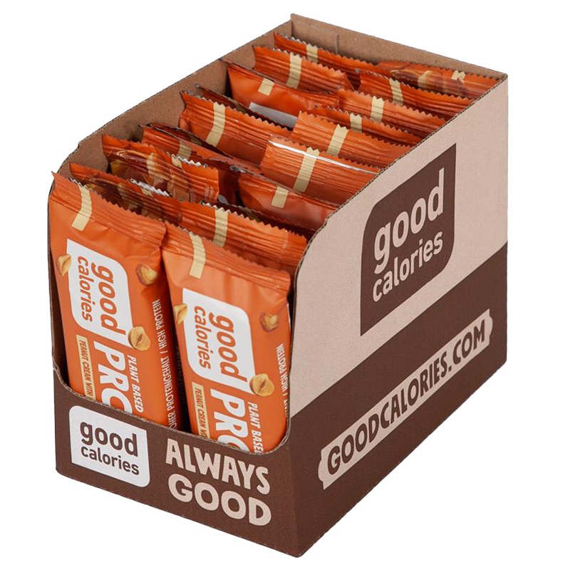 Good Calories Protein Bar Peanut Caramel 42g, High Protein, No Added Sugar Snack, Pack of 20 pcs