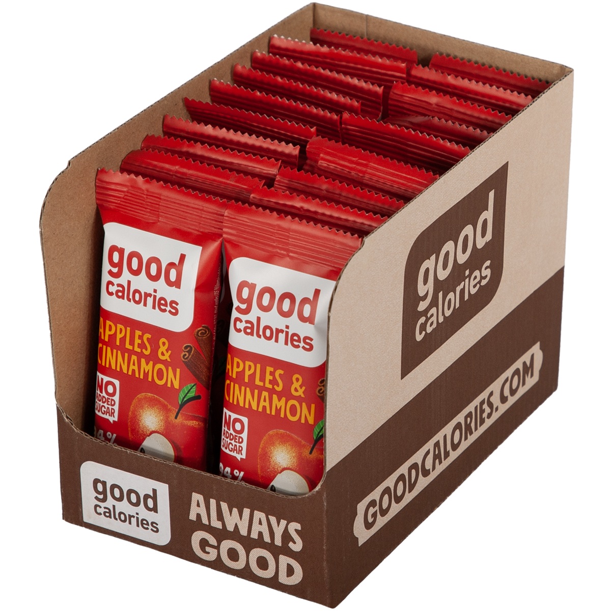 Good Calories Date Bar Apples & Cinnamon 35g,With 94% Fruits & Nuts, Rich In Fiber, No Sugar, Vegan - Pack of 20 pcs