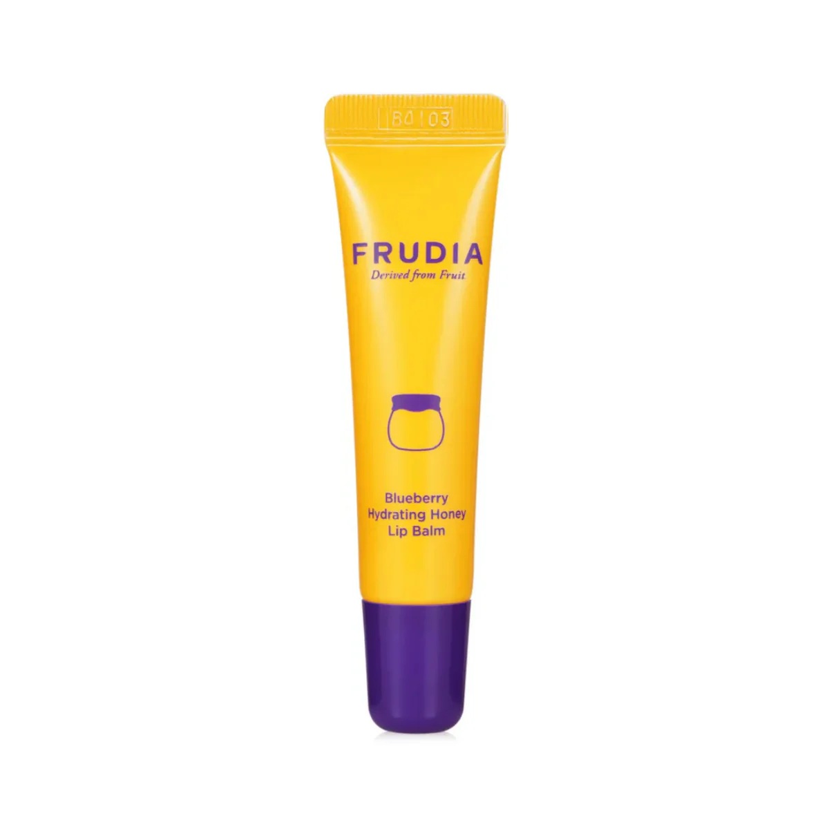 Frudia Blueberry Hydrating Honey Tube Lip Balm, Moisturizing, Exfoliating Care for Dry and Chapped Lips, 10ml