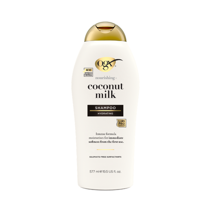 OGX Nourishing + Coconut Milk Shampoo with Lipi Pro Shield Technology, Hydrating Sulfate-Free Hair Shampoo, 577ml