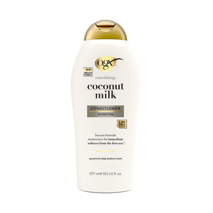 OGX Nourishing + Coconut Milk Conditioner with Lipi Pro Shield Technology, Hydrating Hair Conditioner for Dry Hair, 577ml