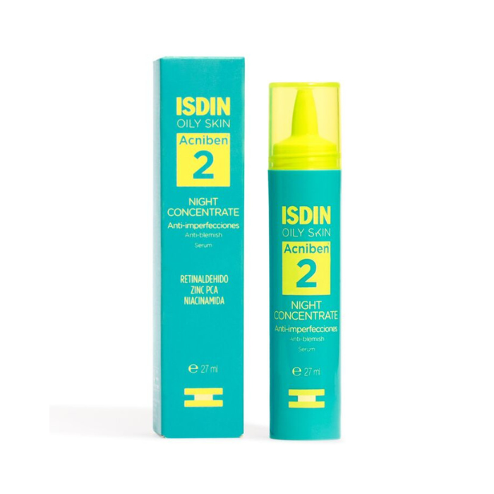 Isdin Acniben 2 Anti-Blemish Night Concentrate for Acne-Prone Skin with AHA & Niacinamide, 27ml