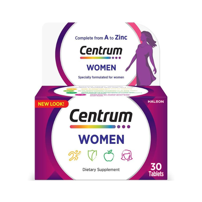Centrum Women Multivitamin & Mineral Tablets for Energy, Immunity and Bone Health, 30 Tablets