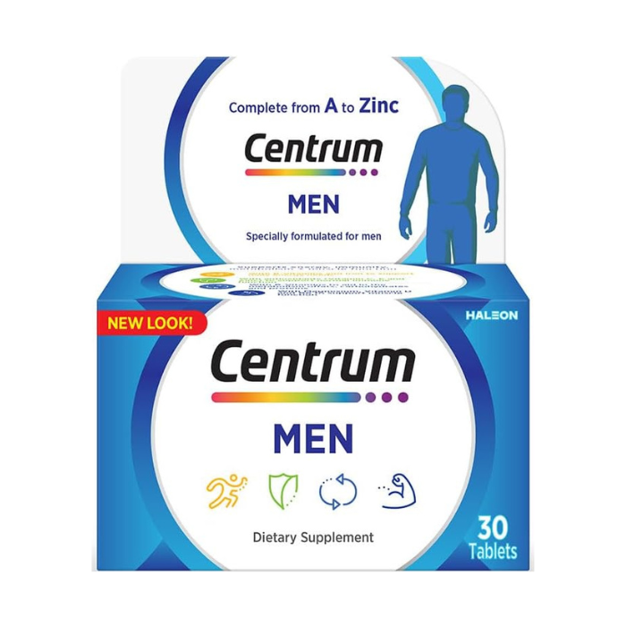 Centrum Men Multivitamin & Mineral Tablets for Energy, Immunity and Muscle Function, 30 Tablets
