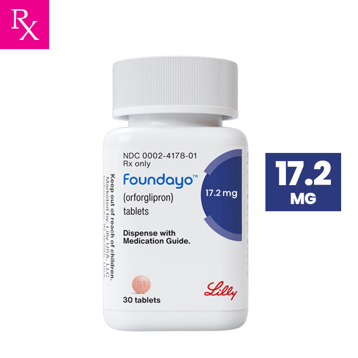 Foundayo 17.2 mg GLP-1 Pill, 30 Tablets, for Weight Loss Support