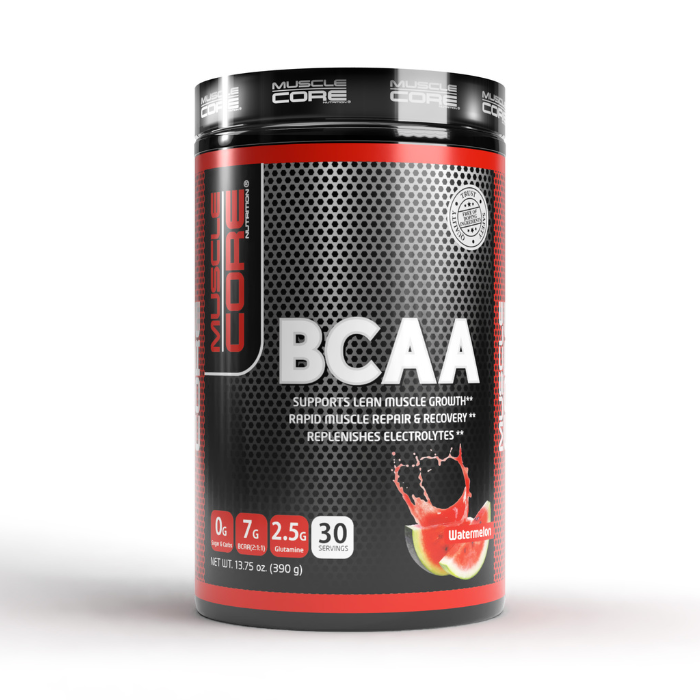 Muscle Core BCAA Watermelon, Amino Acid Recovery, Endurance and Hydration, 30 Servings