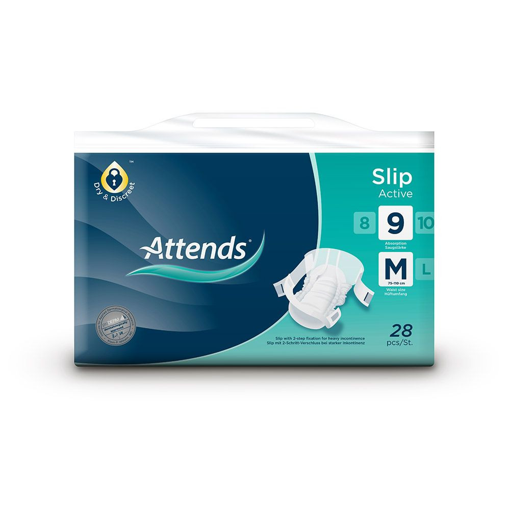 Attends Slip Active 9 Medium 28's