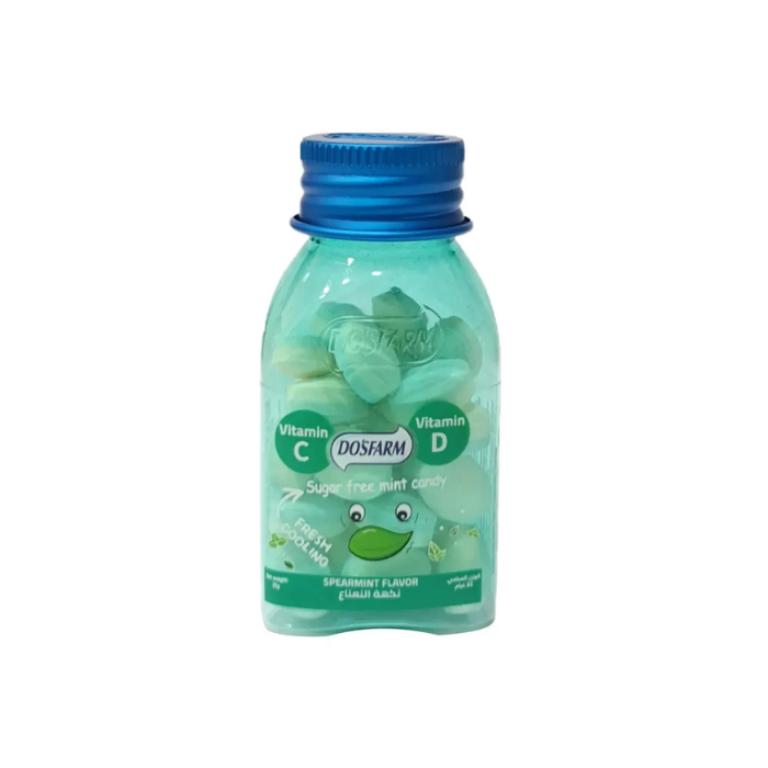 Dosfarm Sugar Free Candy With Vitamin C & D Mint 22g x 6pcs