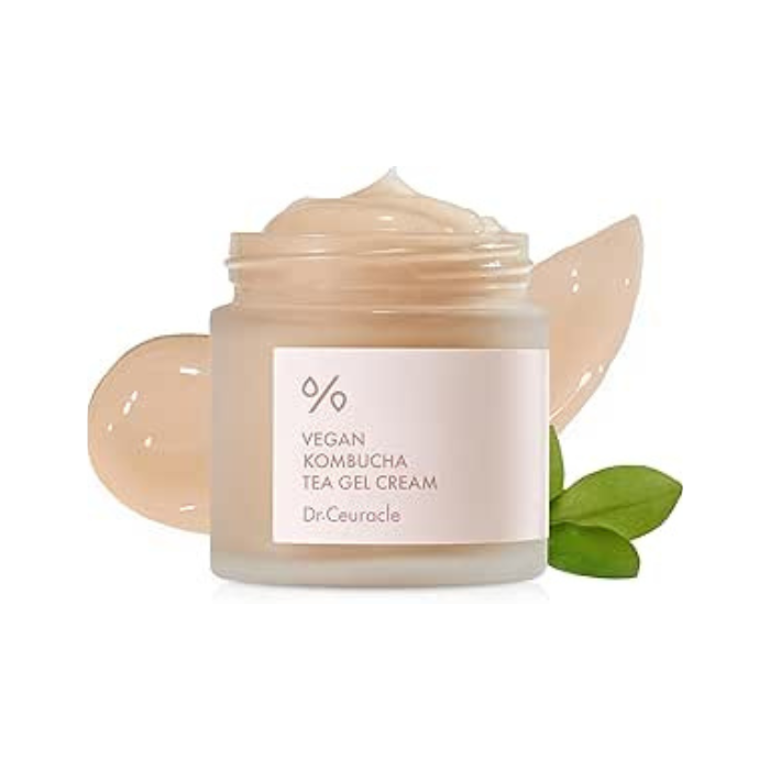 Dr. Ceuracle Vegan Kombucha Tea Gel Cream, Probiotic Hydrating Detox Moisturizer, 75g