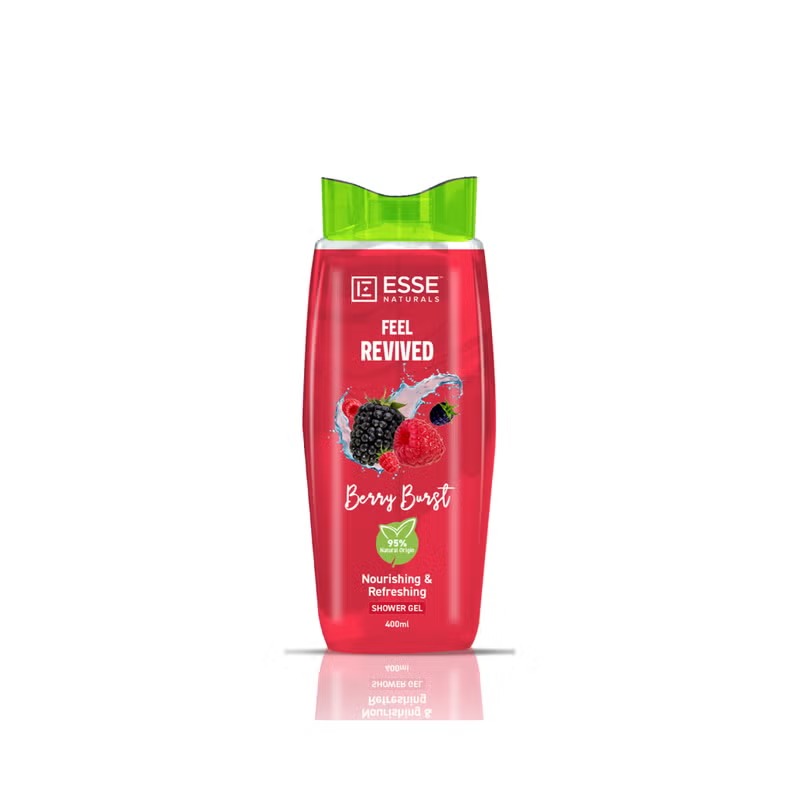Esse Naturals Feel Revived Berry Shower Gel ,Hydrating, Refreshing & Berry-Infused Body Cleanser 400ml