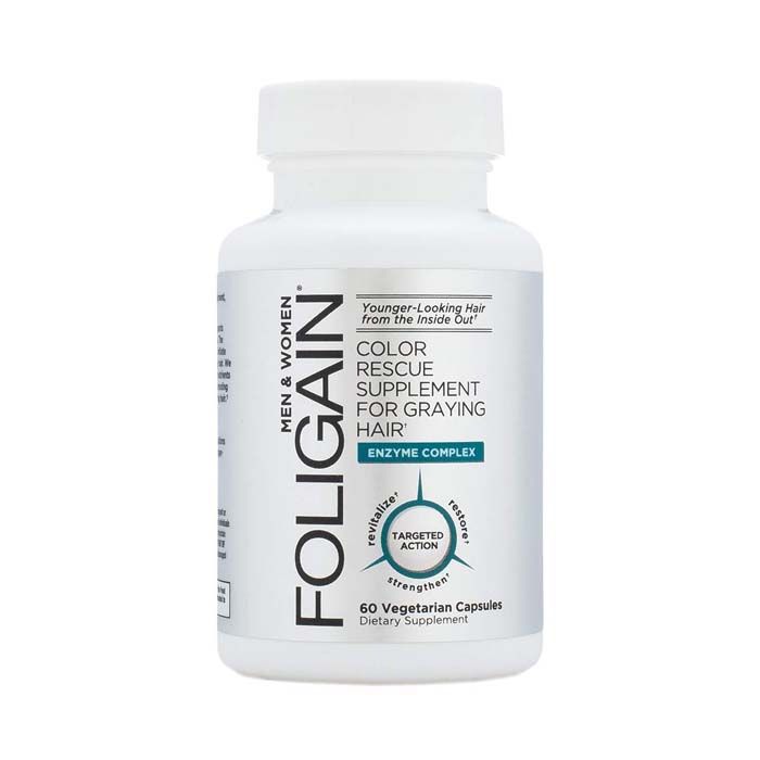 Foligain Color Rescue Supplement For Graying Hair Men & Women 60 Capsules