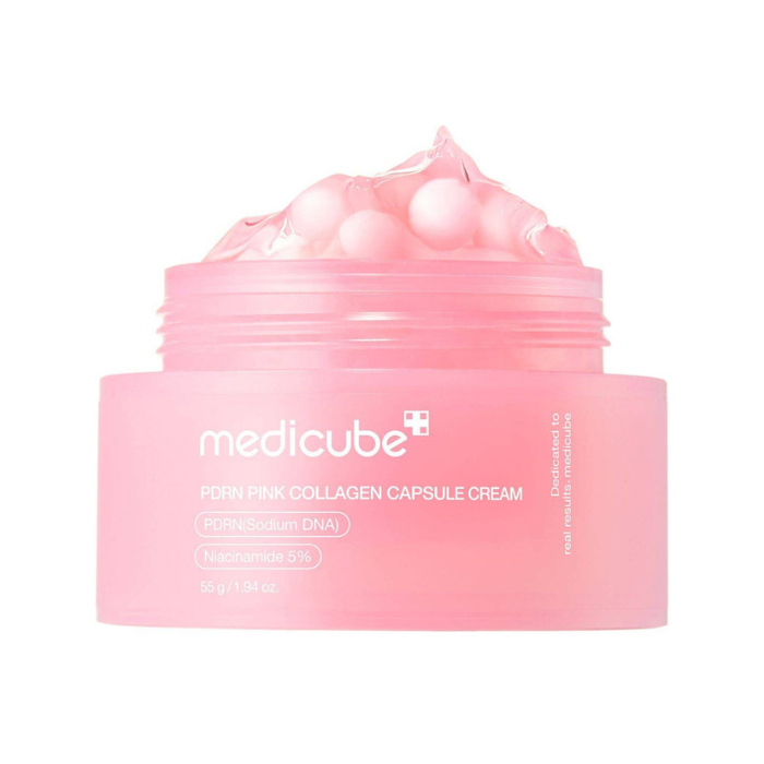 Medicube PDRN Pink Collagen Capsule Cream, Brightening, Firming and Glass Glow Moisturizer, 55g