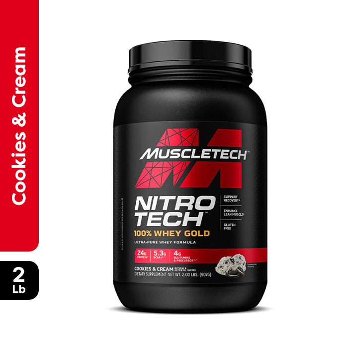 MuscleTech Nitro Tech 100% Whey Gold Protein Cookies & Cream 2LB
