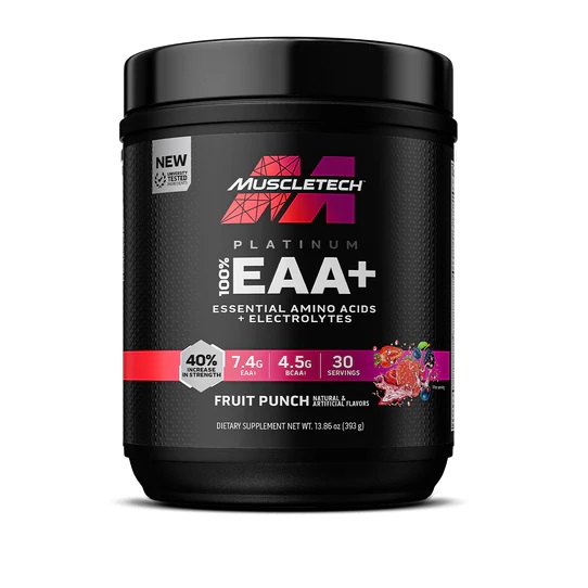 MuscleTech Platinum 100% EAA+ Powder Fruit Punch 30 Servings