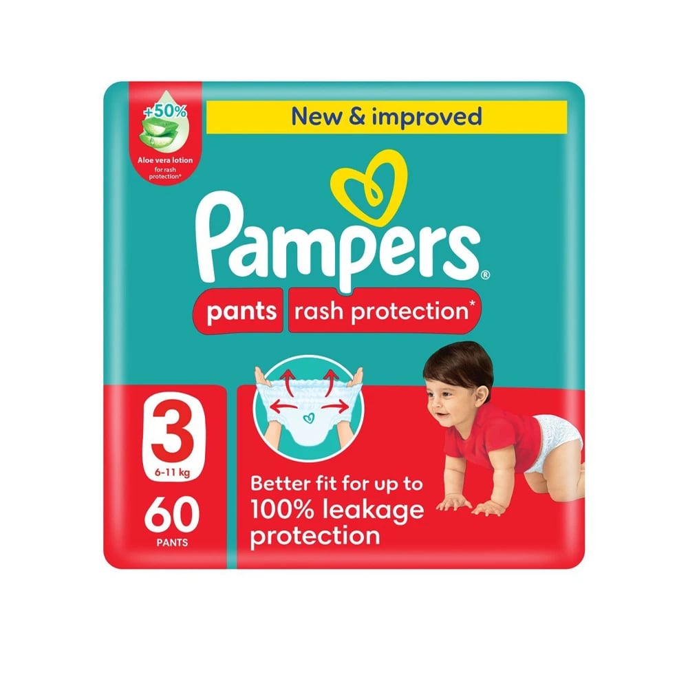 Pampers Pants Rash Protection Size 3 11KG 60's