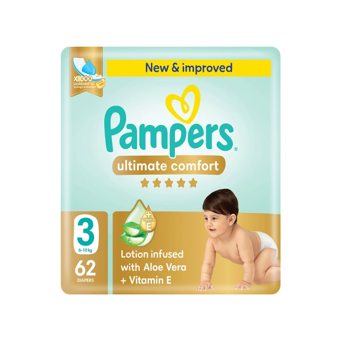 Pampers Ultimate Comfort Size 3 6-10KG 62's