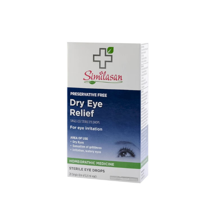 Similasan Dry Eye Relief Single Dose Vials 0.4ml, Natural, Preservative-Free Drops, Pack of 20's