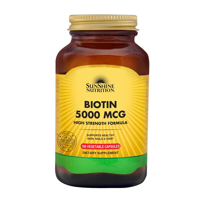 Sunshine Nutrition Biotin 5000mcg High Strength Formula 100 Capsules