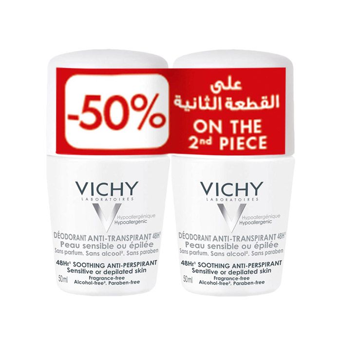 Vichy Deodorant Roll On Tolerance (White) 50 ml-Bogo