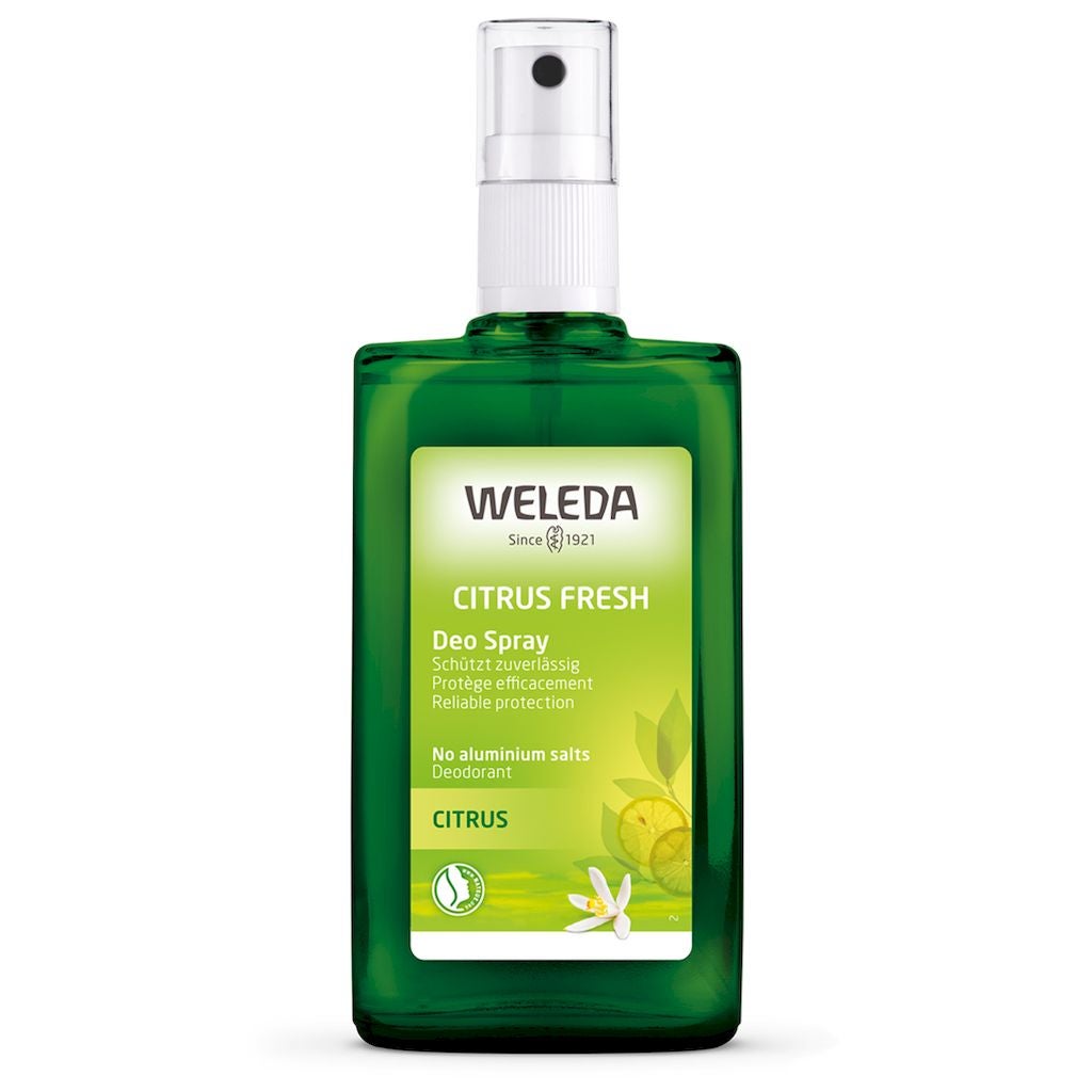 Weleda Citrus 24H Deodorant Spray, Natural Freshness, Aluminum-Free, Non-Aerosol, Skin-Friendly, 100ml