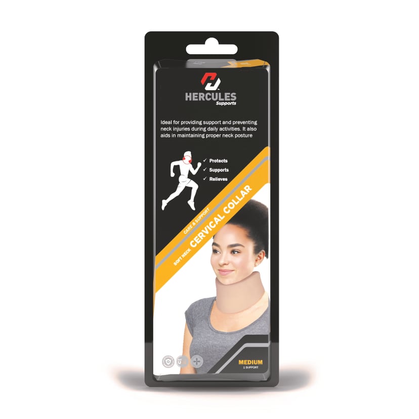 Hercules Soft Neck Cervical Collar Support, Orthopedic Neck Brace for Cervical Pain & Posture Support - Medium