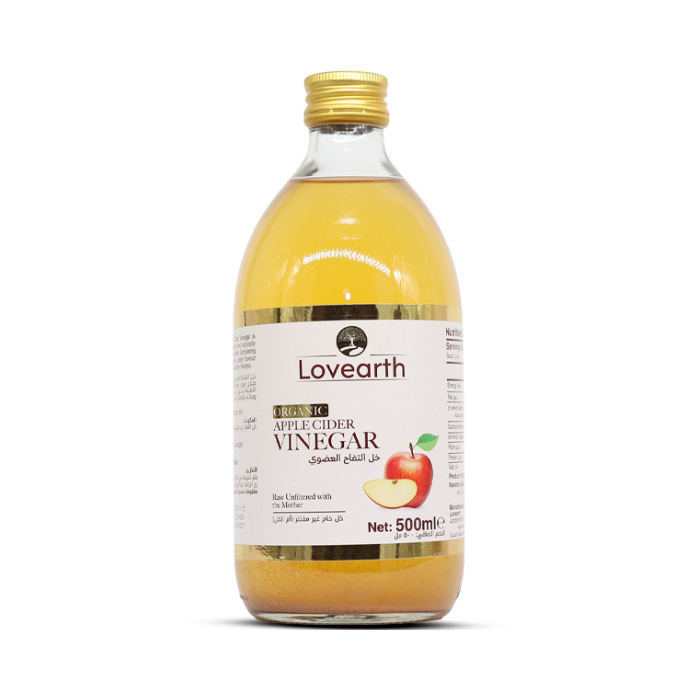 Lovearth Organic Apple Cider Vinegar, Raw Unfiltered with Mother, 100% Pure, 500ml