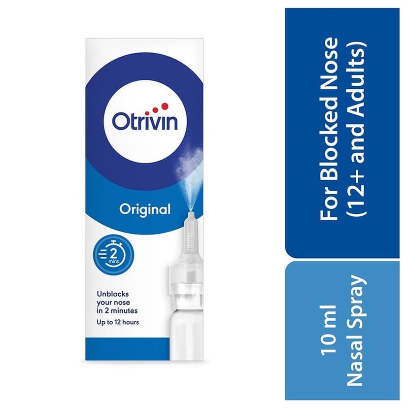 Otrivin 0.1% Adult Nasal Spray for fast effective Nasal Congestion Relief, 10ml