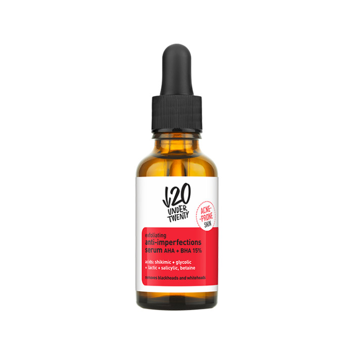 Under Twenty Exfoliating Anti-Imperfections Serum with 15% AHA + BHA Acids, 30ml