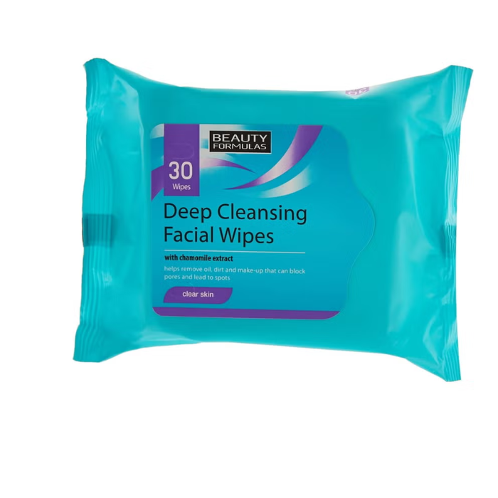 Beauty Formula Clear Skin Deep Cleansing Facial Wipes 30'S