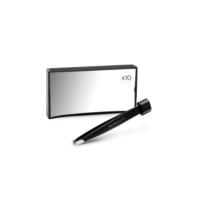 Beter Elite Rectangular Mirror X10 With Tweezers