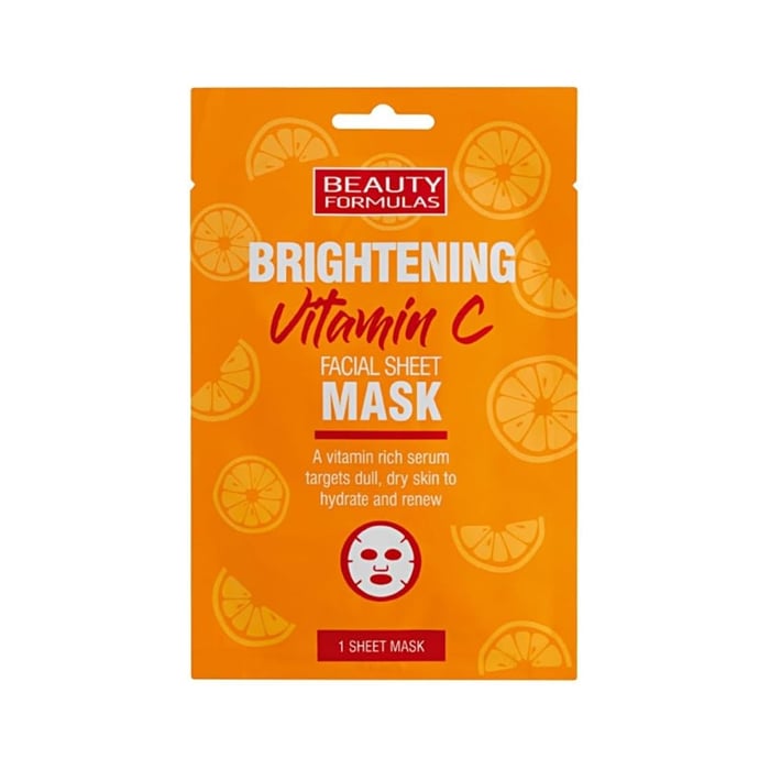 Beauty Formulas Brightening Vitamin C Facial Sheet Mask 1pk