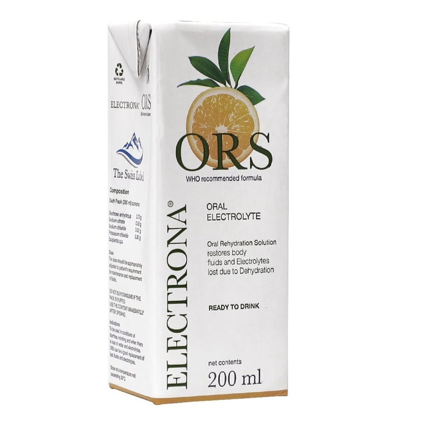 Electrona ORS Orange Flavour Oral Liquid 200 ml