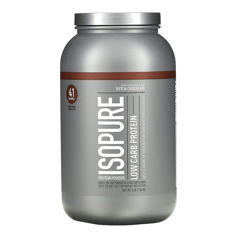 Isopure Low Carb Whey Isolate Chocolate, 25g Protein, Low Carb, Zero Sugar, Gluten Free, 3lb