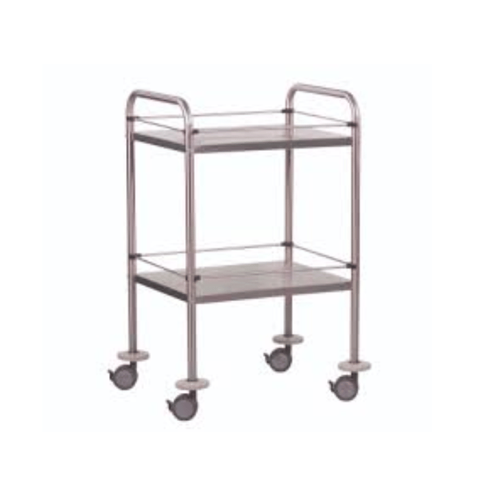 Itqan Stainless Steel Trolley Two Shelves With Side Rail