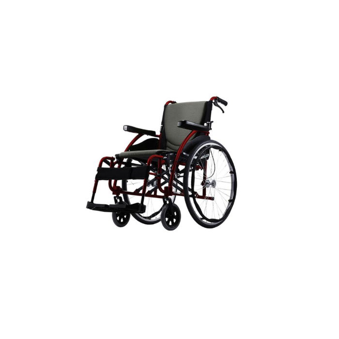 Karma S Ergo Manual Wheel Chair Grey/R Red18" 115F24Wb