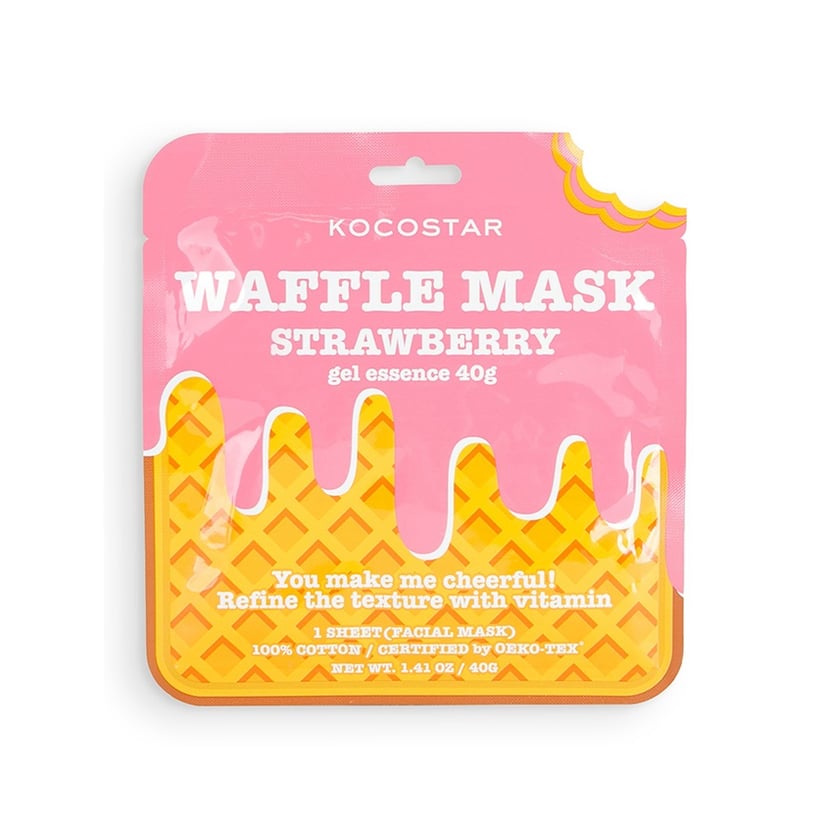 Kocostar Waffle Mask Facial Sheet Strawberry 40g 1s