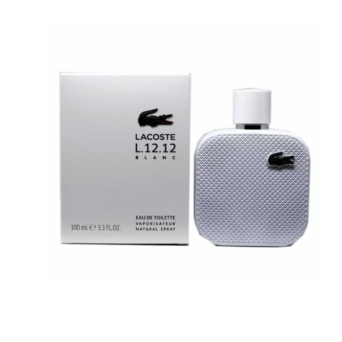 Lacoste L.12.12 Blanc Eau de Toilette, Men’s Fresh Woody Floral Fragrance, 100ml