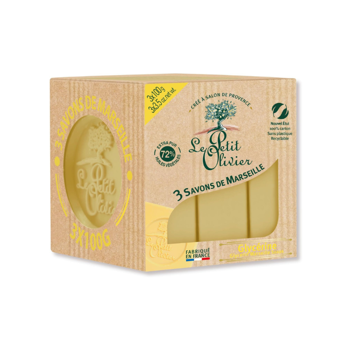 Le Petit Olivier Glycerin Marseille Soaps 3x100g